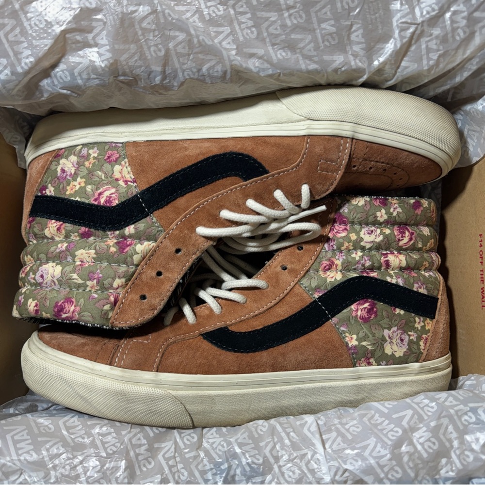Vans Off The Wall Floral Mix Mocha Bisque Size Men 8.5 Women 10 Shoes 4501372155